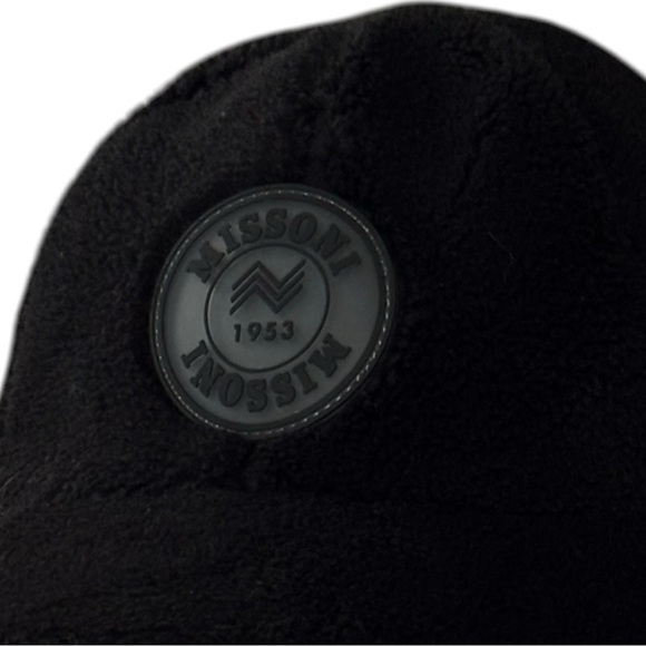 Missoni Black soft faux Shearling Logo Patch Baseball SnapBack Cap | OS - Picture 3 of 13